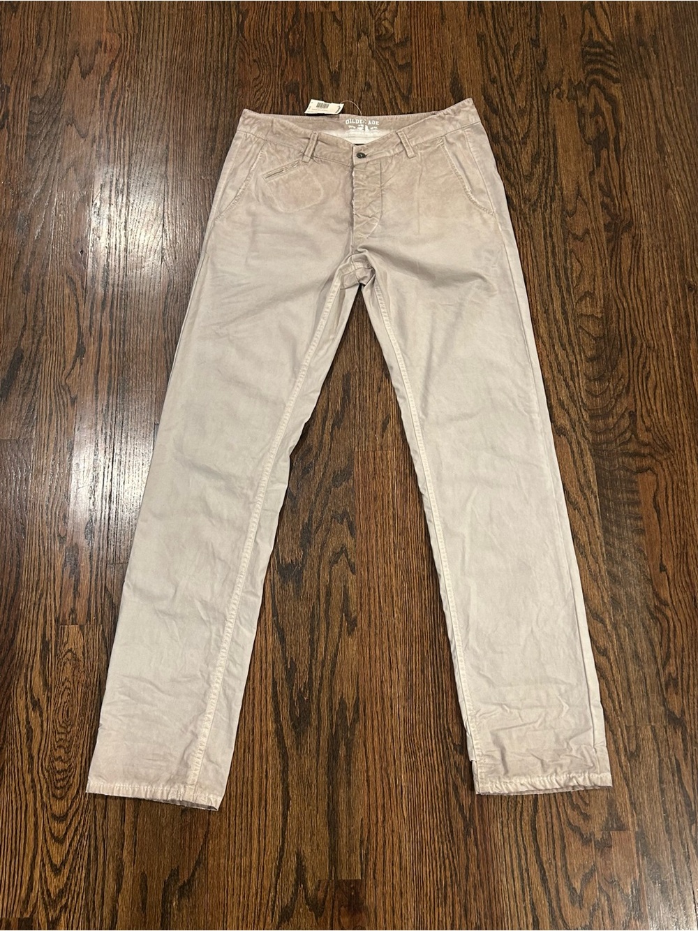 NWT GILDED AGE MADE IN ITALY Button Fly Vintage Wash Khakis Designer Pants 31